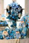  Голубые снеговики, голубые шары, голубые ленты! Очень нежно! 