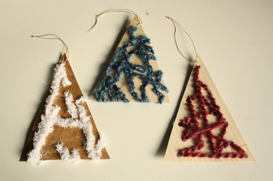 3 lacing tree ornaments