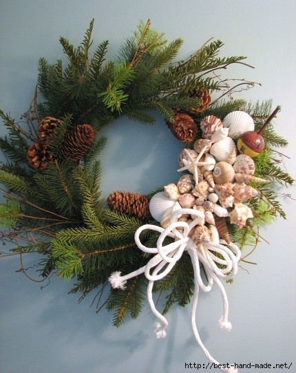 pine wreath w shells (430x542, 160Kb)
