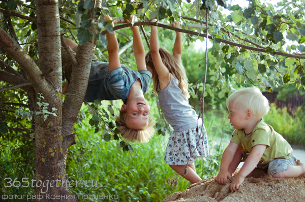 365 дней вместе с детьми: [b]Лазать по деревьям[/b]    На деревья лазали для веселья, исследуя новые пространства, в игре, обустраивая себе домики и